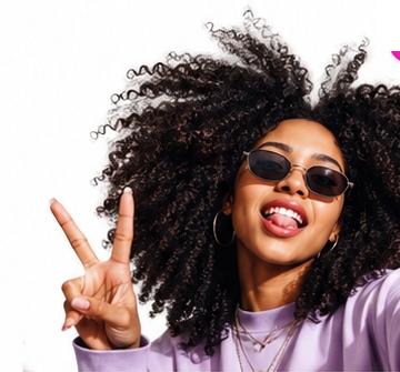 Creator smiling and making a peace sign